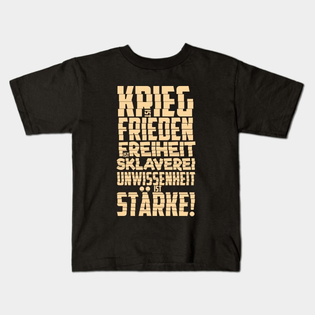 Krieg ist Frieden - Politische und kritische Zitate. Typografie Kunst. Kids T-Shirt by Boogosh